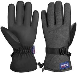 BRUBAKER Winterhandschuhe Wasserdicht und Winddicht - Herren und Damen Handschuhe für kalte Tage - Extra Warme Thermo Skihandschuhe für Ski Snowboard Winter und Schnee - Anthrazit Größe S/M von BRUBAKER