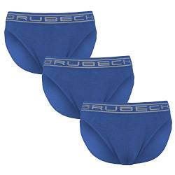 BRUBECK 3er Pack Herren Classic Slips | Atmungsaktiv | Seamless | Funktionsunterwäsche | Briefs | Funktionswäsche | Baumwolle | 80% Baumwolle | BE00290A, Größe:XXL, Farbe:Indigo Blue von BRUBECK