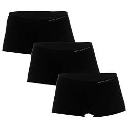 BRUBECK Schwarze Unterhose Damen 3er Pack | Panties Frauen | Panty Boyshorts | Womens Underwear Seamless | Retropants schwarz | Damenunterwäsche | 80% Baumwolle | Gr. XL, Black | BX10470A von BRUBECK