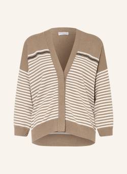 Brunello Cucinelli Oversized-Strickjacke Mit Schmucksteinen Und Cashmere beige von BRUNELLO CUCINELLI