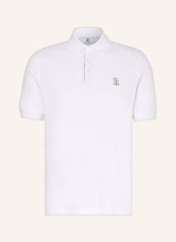 Brunello Cucinelli Piqué-Poloshirt weiss von BRUNELLO CUCINELLI