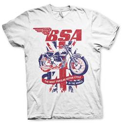 BSA Offizielles Lizenzprodukt Union Jack Herren T-Shirt (Weiß), Large von BSA