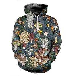 BSDASH Plants Mushroom Pilz Camo Lustige Mode Trainingsanzug Pullover 3Dprint Reißverschluss Hoodies Sweatshirts Jacke Gr. XX-Large, Hoodies von BSDASH