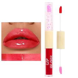 2-in-1-Lippenstift und Glanz,Täglicher Lippenstift für Frauen | Spiegeleffekt-Lippenstift für Frauen, Glasspiegel-Glow-Lipgloss, nicht klebender Lippenfleck, feuchtigkeitsspendendes Lippenöl für Bseid von BSEID
