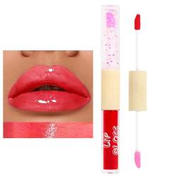 Lippenstift mit zwei Enden - Nicht klebender Lippenfleck | Wasserfester Lippenstift mit Spiegeleffekt für Frauen, feuchtigkeitsspendendes Lipglossöl, feuchtigkeitsspendendes Lippenöl, Bseid von BSEID