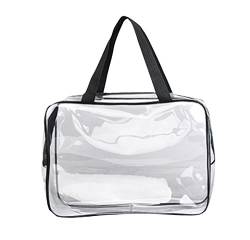 1 x tragbare Kosmetiktasche, große Make-up-Tasche für Reisen, wasserdichter Kulturbeutel, transparenter Kulturbeutel für Damen von BSGP