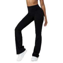 BSLVWG Bootcut Yoga Hosen für Frauen, High Waist ausgestellte Leggings Breites Bein Bottom Gym Casual Work Flare Hosen von BSLVWG