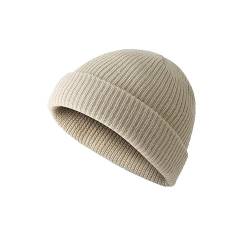 BSLVWG Mütze für Männer, Unisex Classic Dicke Strickmütze Winter Hut Manschette Winter Hut Skullcap Stretch Soft Beanie Daily Beanie Hut,Geschenke für Männer/Frauen/Sie/Ihn/Papa (Khaki) von BSLVWG