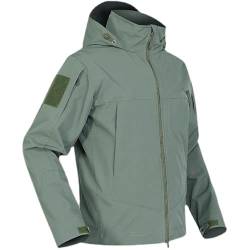 BSLVWG Regenjacke für Männer Wasserdichte Leichte Kapuze Windbreaker Outdoor Regenmantel Winddichte Shell Jacke für Reisen (DE/NL/SE/PL, Alphanumerisch, L, Regular, Regular, Green) von BSLVWG