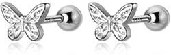 BSLVWG Schmetterlings-Ohrstecker für Frauen, Teenager, Mädchen, kleine Mädchen, Knorpel,S925-Sterlingsilber,zierlich,niedlich, Tier,Tragus,Helix,Schraubverschluss,hypoallergen,Schmuck,Geschenke von BSLVWG