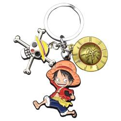BSNRDX Anime Schlüsselanhänger Cartoon Schlüsselbund Luffy Schlüsselanhänger aus Zinklegierung Männer und Frauen Kleines Geschenk Schlüsselanhänger Zubehör Anime Charakter Ornamente für Fans von BSNRDX