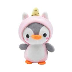 BSOMAM Plüschpuppen-Anhänger, Schlüsselanhänger, Ring, Schlüsselhalter, niedlicher Pinguin-Schlüsselanhänger, Frosch, Biene, Hai, Anime, Plüsch, gefüllt, rose, One size von BSOMAM