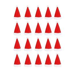 20 Stück Miniatur-Weihnachtsmannmützen Weihnachten Lollipop Süßigkeiten Hut Ornamente Dekoration für DIY Handwerk Urlaub Messer Gabel Geschirr Weinflasche von BSTCAR