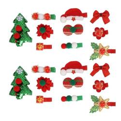 20 Stück Weihnachts-Haarspangen, Niedliche Weihnachtsbaum-Blumen-Schleifen-Haarnadeln, Haarspangen für Frauen und Mädchen, Weihnachtsfeier von BSTCAR