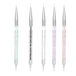 5 Stück Double Heads Crystal Dotting Manicure Tools Malerei Dot Pen Nail Art Paint Set, 5 Farben von BSTCAR