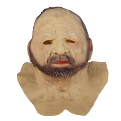 Alter Mann Maske mit künstlichem Haar, Vollkopfmaske aus menschlichem Latex, lustige Maske für Cosplay, Maskerade, Karneval, Party (Sortierte Farbe #52) von BSTCAR