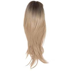 Blonde lange gerade Perücke mit Bang, synthetische hitzebeständige Faser Perücke Frauen lange gerade Perücke für den täglichen Gebrauch von BSTCAR