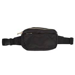 Outdoor-Sport-Hüfttasche, Schwarz, Modisch, Wasserabweisend, mit Reißverschluss, Brusttasche, Umhängetasche für Wandersport (18 * 13 * 5,6) von BSTCAR
