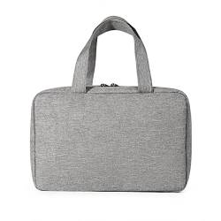 Reise-Makeup-Tasche mit Griff große Kapazität Kosmetiktaschen wasserdicht Make-up-Organisator Taschen Kulturtasche für Frauen Männer (Grau) von BSTCAR