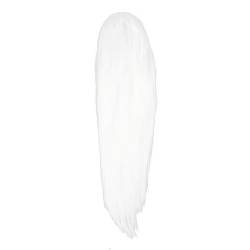 Weiße lange gerade lockige Perücken, Unisex Perücke Synthetische Hitzebeständig Atmungsaktiv Cosplay Weiße lange Perücke für tägliche Party Halloween von BSTCAR