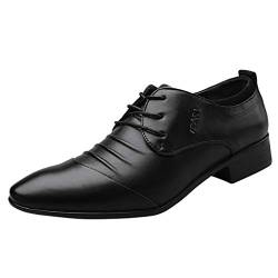 BSWFA Bequeme Schuhe Herren Slipper Bequeme Anzug Hochzeit Männer Schuhe Business Schuh Spitze Schuhe Männer Casual Herren Lederschuhe Schwarze Schuhe Herren 45 (41, Schwarz) von BSWFA