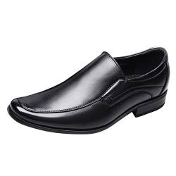 BSWFA Schuhe Herren Herbst Business Atmungsaktive, Bequeme Business-Slip-On-Arbeits- und Freizeitschuhe aus einfarbigem für Herren Schuhe Herren Schwarz 47 (46, Schwarz) von BSWFA