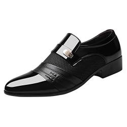 BSWFA Schuhe Herren Saturn Schuh-Mann-Bequeme Klage-beiläufige Geschäfts-Hochzeit beschuht männliche Schuhe Lederschuhe der Männer Herren Schuhe Hoch (44, Schwarz) von BSWFA