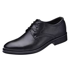 BSWFA Schuhe Herren Wasserdicht 44 Atmungsaktive Bequeme Business-Schnürschuhe für die Arbeit, Freizeit, einfarbige Lederschuhe für Herren Tischtennis Schuhe Herren (44, Schwarz) von BSWFA