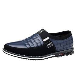 Herren Schuhe 47 Schwarz Atmungsaktive, Bequeme Business-Slip-On-Arbeits- und Freizeitschuhe aus einfarbigem für Herren Herren Schuhe Mokassins (39, Blau) von BSWFA