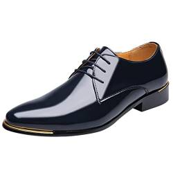 Herren Schuhe Schwarz 43 Und Spitzschuhe Herren Business Classical Leather Casual Herren Lederschuhe Herren Schuhe Freizeit (45, Blau) von BSWFA