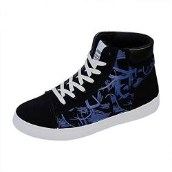 Schuhe Herren Schwarz 43 High-Top Mode Comforty-Color Matching beiläufige Spitze Sneaker Herren Chucks (Blue, 39) von BSWFA