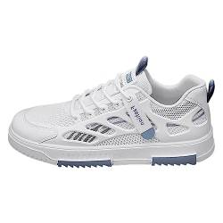 Schuhe Laufen Herren kleine weiße Schuhe Herren Hundred Schuhe Herrenmodelle leichte weiche Unterseite Sport Casual Boardschuhe Schuhe Herren Sneaker Angebote (Blue, 42) von BSWFA