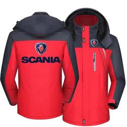 BSapp wasserdichte Jacke für Männer, Scania Winter Windjacke Leichte Draußen Winddichtes Oberbekleidung,Sport Mit Kapuze Mantel,Männergeschenke-Red||XXL von BSapp