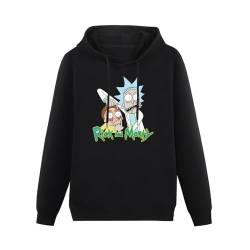 Rick Morty Mens Funny Unisex Sweatshirts Graphic Print Hooded Black Sweater 3XL von BSapp
