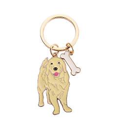 Schlüsselanhänger mit Hundemotiv, niedlicher Metall-Schlüsselanhänger, Taschenanhänger, tolles Geburtstgsgeschenk, 10 cm, (Golden Retriever) von BT Bear