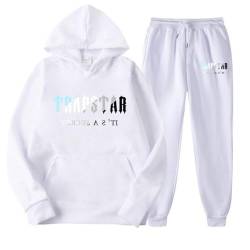 BTBDYDH Sportanzug Herren Trapstar Jogginganzug für Herren Lose Hoodies Tracksuit Y2K für Herren Unisex Hip Hop Trainingsanzüge für Männer Lässig Oberteile und Sportanzug Trapstar Anzug 03-Weiß S von BTBDYDH