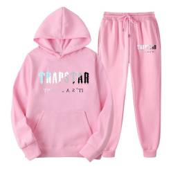 BTBDYDH Trapstar Jogginganzug Trapstar Jogginganzug für Herren Lose Hoodies Tracksuit Y2K für Herren Unisex Hip Hop Trainingsanzüge für Männer Lässig Oberteile und Sportanzug Trapstar Anzug 03-Rosa S von BTBDYDH