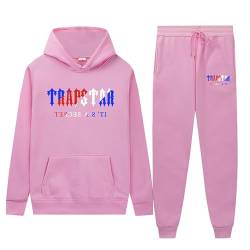 Hoodie Y2k Trapstar Anzug Herren 2-teilig Trapstar Jogginganzug Herbst Trapstar Logo Trainingsanzug Sportanzug Leichte Tracksuit Unisex Jogging Anzug Set mit Hoodie und Hose Hoodie y2k 02-Rosa L von BTBDYDH