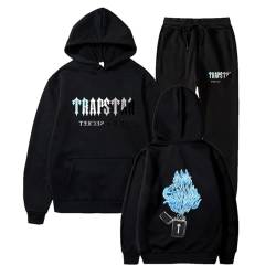 Hoodie Y2k Trapstar Anzug Herren Trapstar Jogginganzug 2-teilig Herbst Leichte Trapstar Logo Trainingsanzug Sportanzug Tracksuit Unisex Jogging Anzug Set mit Hoodie und Hose Hoodie y2k 01-Schwarz S von BTBDYDH