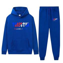 Sport Anzug Herren Trapstar Anzug Herren 2-teilig Trapstar Jogginganzug Herbst Trapstar Logo Trainingsanzug Sportanzug Leichte Tracksuit Unisex Jogging Anzug Set Hoodie und Hose y2k 02-Königsblau L von BTBDYDH