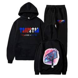 Sportanzug Trapstar Anzug Herren Trapstar Jogginganzug 2-teilig Herbst Leichte Trapstar Logo Trainingsanzug Sportanzug Tracksuit Unisex Jogging Anzug Set mit Hoodie und Hose Hoodie y2k 04-Schwarz M von BTBDYDH