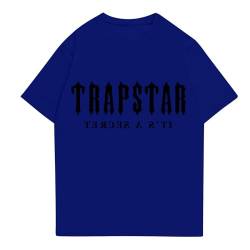 Trapstar Tshirt Herren Kurzarm T Shirt Logo Druckte Trapstar Tracksuit Casual T-Shirt Unisex Shirts (01-Dunkelblau,3XL) von BTBDYDH