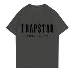 Trapstar Tshirt Herren Kurzarm T Shirt Logo Druckte Trapstar Tracksuit Casual T-Shirt Unisex Shirts (01-Dunkelgrau,XXL) von BTBDYDH