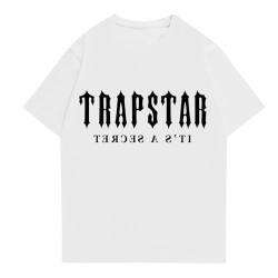 Trapstar Tshirt Herren Kurzarm T Shirt Logo Druckte Trapstar Tracksuit Casual T-Shirt Unisex Shirts (01-Weiß,3XL) von BTBDYDH