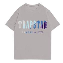 Trapstar Tshirt Herren Kurzarm T Shirt Logo Druckte Trapstar Tracksuit Casual T-Shirt Unisex Shirts (02-Grau,M) von BTBDYDH