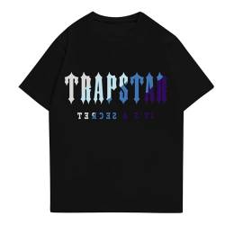 Trapstar Tshirt Herren Kurzarm T Shirt Logo Druckte Trapstar Tracksuit Casual T-Shirt Unisex Shirts (02-Schwarz,L) von BTBDYDH