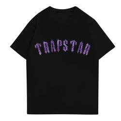 Trapstar Tshirt Herren Kurzarm T Shirt Logo Druckte Trapstar Tracksuit Casual T-Shirt Unisex Shirts (03-Schwarz,L) von BTBDYDH