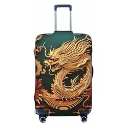 BTCOWZRV Gepäckabdeckung mit chinesischem Drachen-Hintergrund, elastisch, waschbar, kratzfest, Reisegepäckabdeckung, staubdicht, tragbar, passend für 45,7 - 81,3 cm Gepäck, Schwarz , S von BTCOWZRV