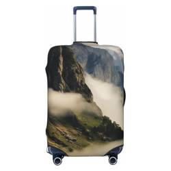 BTCOWZRV Misty Mountains Gepäckabdeckung, elastisch, waschbar, kratzfest, Reisegepäckabdeckung, staubdicht, tragbar, passend für 45,7 - 81,3 cm (18 - 32 Zoll) Gepäck, Schwarz , XL von BTCOWZRV