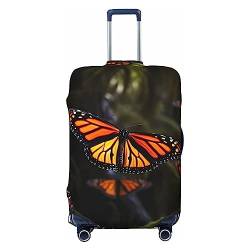 BTCOWZRV Monarch Butterflies1 Gepäckabdeckung, elastisch, waschbar, kratzfest, Reisegepäckabdeckung, staubdicht, tragbar, passend für 45,7 - 81,3 cm Gepäck, Schwarz , M von BTCOWZRV